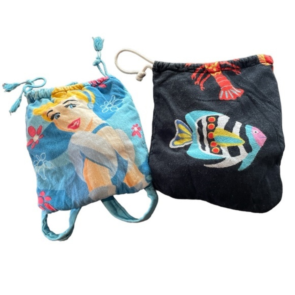 DISNEY Cinderella Backpack Beach Towel with free vintage Hilasal Beach Towel